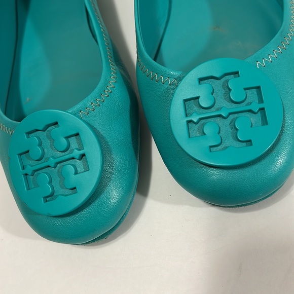 Tory Burch Turquoise Minnie Ballerina Flats 7.5 - Picture 4 of 17